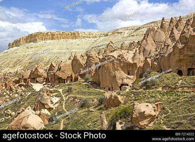 Zelve Valley, fantastic tuff formations, Cappadocia, Turkey, Cappadocia, Turkey, Asia