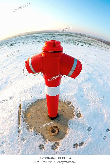 Fire hydrant in winter snow