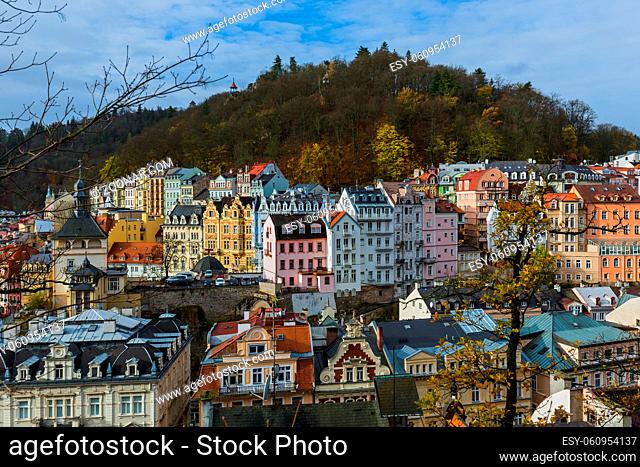 Karlovy Vary in Czech Republic - travel and architecture background