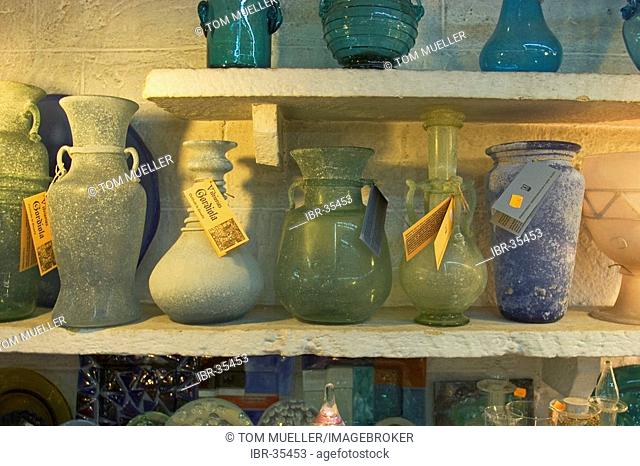 Glass art vases at Gordiola Manufaktur Majorca