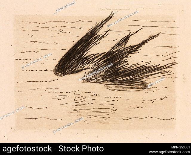 Swallows, plate 8 from Le Fleuve - 1874 - Édouard Manet (French, 1832-1883) written by Charles Cros (French, 1842-1888) printed by Auguste Delâtre (French