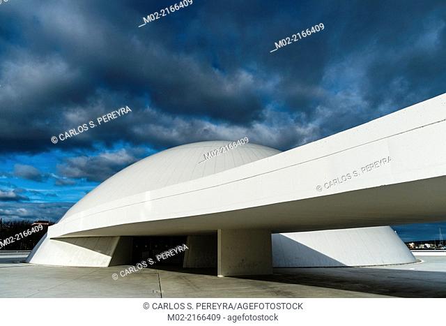 Niemeyer Center building, in Aviles, Spain, The cultural center was designed by Brazilian architect Oscar Niemeyer, was his only work in Spain