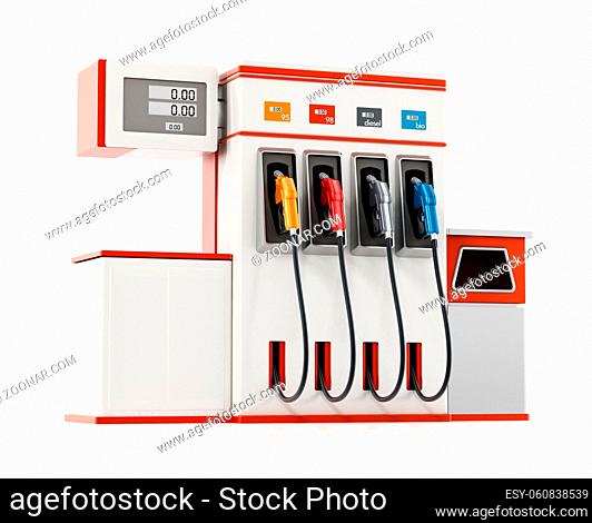 Modern fuel pump isolated on white background. 3D illustration