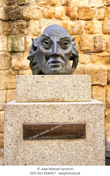 Statue to Diego Torres de Villarroe at La Cueva de Salamanca, Salamanca City, Spain, Europe