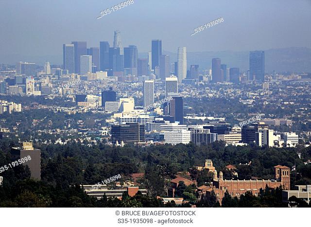 Skyline of Los Angeles with Century City in foreground. Los Angeles.California. USA