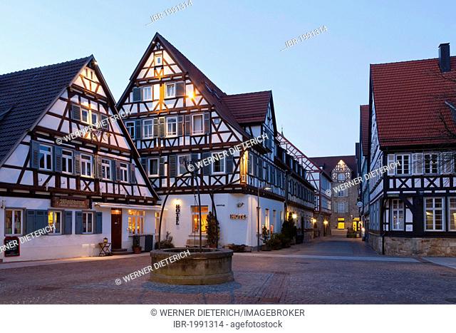 Hotel and Restaurant Waldhorn, marketplace in Kirchheim unter Teck, Swabian Alb, Baden-Wuerttemberg, Germany, Europe