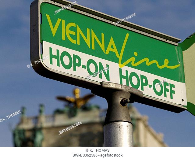 busstop for Vienna Line hop-on hop-off sightseeing, Austria, Vienna, 1. district