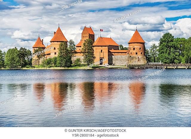 Trakai Island Castle was built in the 14th century and is situated close to Vilnius, Lithuania, Baltic States, Europe
