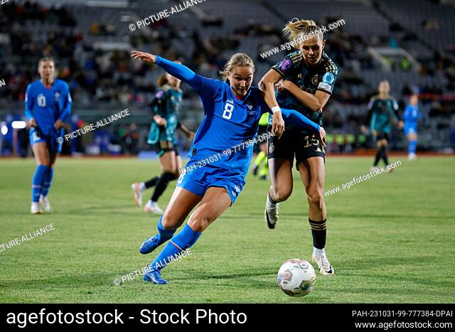 31 October 2023, Iceland, Reykjavik: Soccer, Women: Nations League A, group stage, Group 3, Matchday 4, Iceland - Germany, Laugardalsvöllur