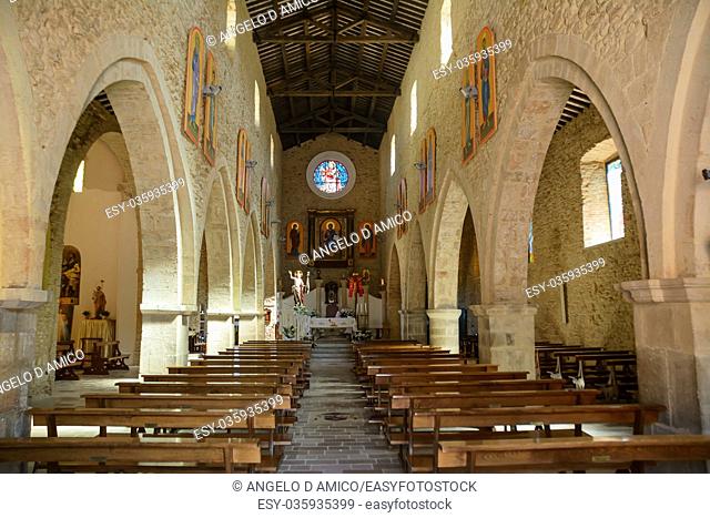 Interior of an ancient Romanesque church