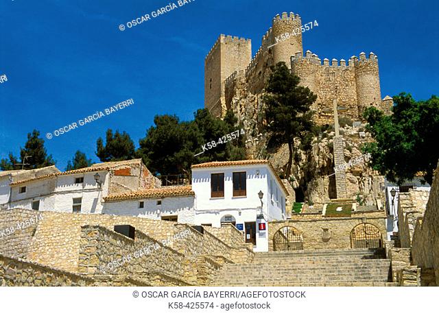 Stairs. Old town. Medieval castle. Almansa. Castilla la Mancha. Albacete. Spain
