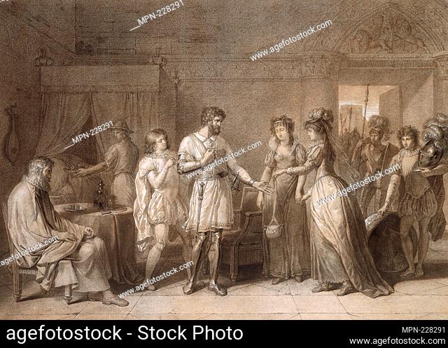 Bayard Refusing the Presents of His Hostess, in Brescia - c. 1789 - Anne-Louis Girodet de Roucy-Trioson French, 1767-1824 - Artist: Anne-Louis Girodet de...