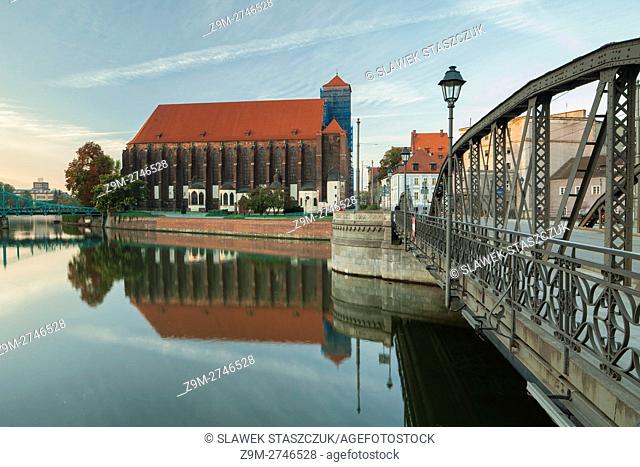 Mlynski (Mill) Bridge in Wroclaw, Lower Silesia, Poland