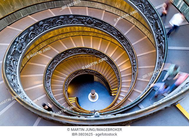 Double Spiral stairs by Giuseppe Momo in 1932, Vatican Museums, Vatican, Rome, Lazio, Italy
