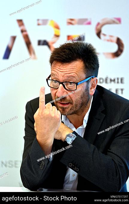 Laurent Despy of ARES pictured during a press conference on the first round of the medical and dental entrance examination for french speaking students
