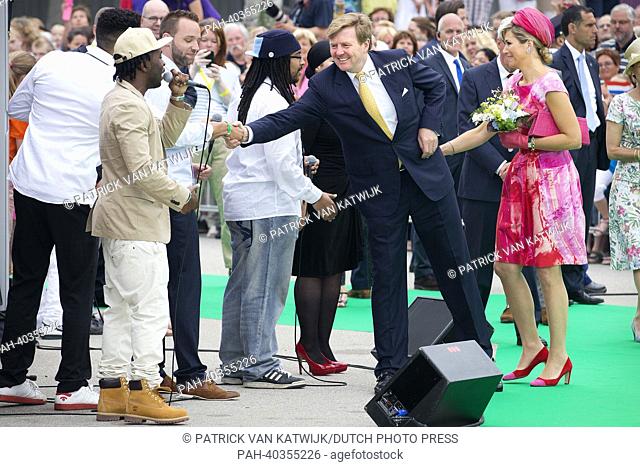 King Willem-Alexander and Queen Maxima of The Netherlands visit the province of Flevoland during their tour through the Netherlands as new King and Queen