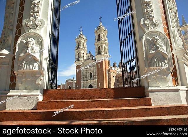 View to the Santuario y Basilica De La Virgen De Ocotlan church in Tlaxcala town, Tlaxcala State, Mexico, Central America
