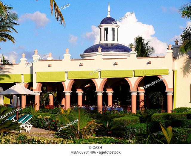 Mexico, Yucatan, Playa Del Carmen, Hotel-Riu-Palace-Mexico, park, restaurant-terrace, Latin America, Playacar, coast, hotellery, tourism, hotel