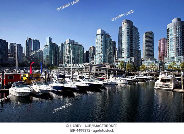 Vancouver Coal Harbor, marina and skyline, Vancouver, British Columbia Province, Canada