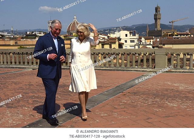 Prince Charles of Wales and Camilla visit Palazzo Pitti, Florence, 04/03/2017