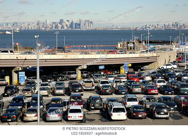 New York City, parking lot by the ferry station to Manhattan, Staten Island