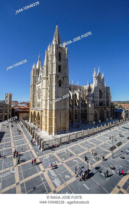 Castilla, Castile, Leon, Santa Maria Regla, architecture, cathedral, city, colourful, famous, gothic, history, Santiago, Spain, Europe, spring, square