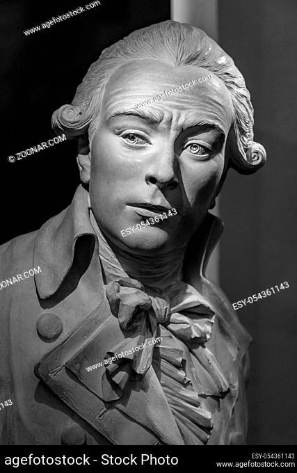 Paris, France - 1 April, 2017: Maximilien Robespierre 1758-1794. French lawyer and politician, an influential figure associated with the French Revolution
