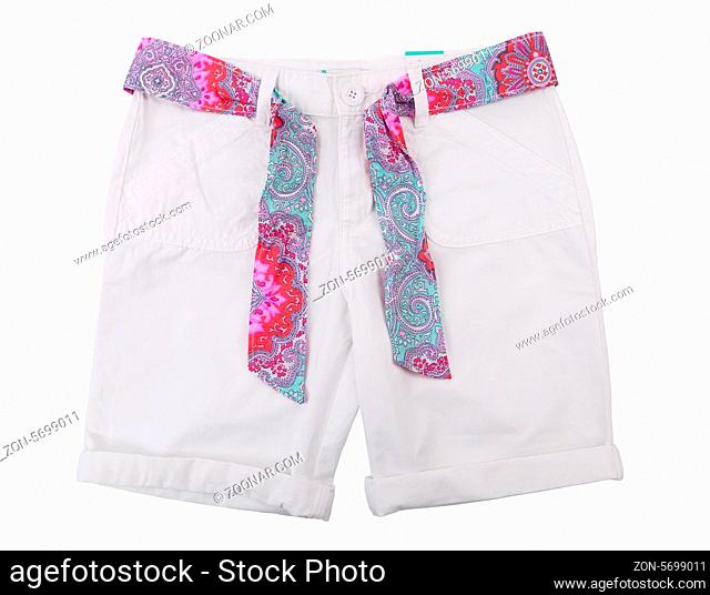 Women shorts. Front. Isolated on a white background