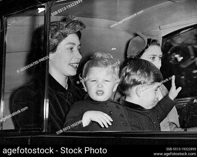 The Royal Family From ScotlandThe Queen, Prince Charles, Princess Anne and Princess Margaret drive from Euston station, London, This morning, October 14