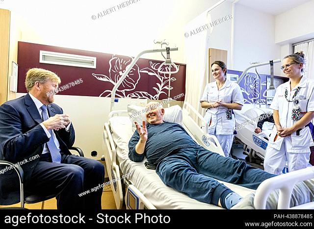 King Willem-Alexander of The Netherlands at the St. Antonius Ziekenhuis in Utrecht, on December 15, 2023, for a workvisit focuses on the future of healthcare