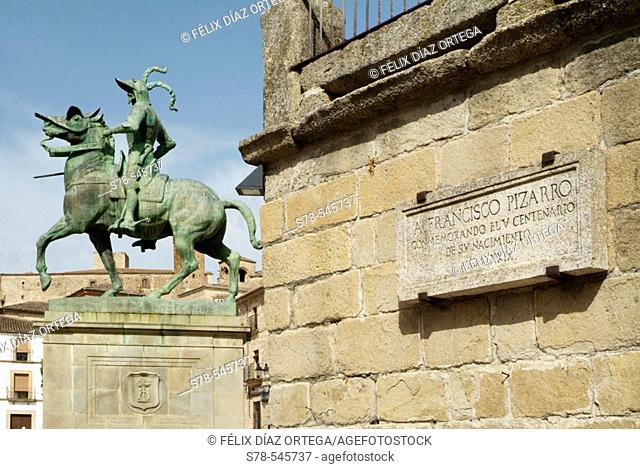 Trujillo (Cáceres). Spain. Monument. Hernán Cortés