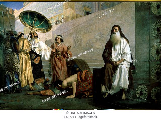 Haman and Mordechai. Leroy, Paul Alexandre Alfred (1860-1942). Oil on canvas. French Painting of 19th cen. . 1884. Museum of Western and Eastern Art, Odessa