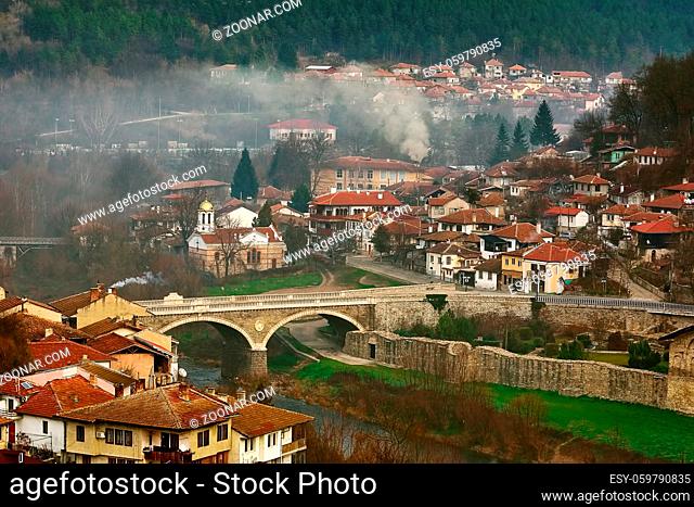 Panoramic View of Part of Veliko Tarnovo, Bulgaria