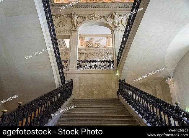 Stair Hall in the Picasso Museum, an art gallery located in the Hôtel Salé in rue de Thorigny, in the Marais district dedicated to the work of the Spanish...