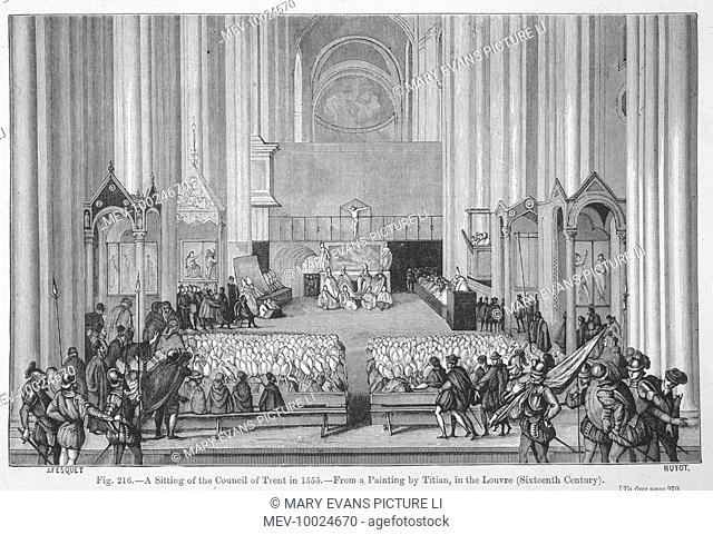 The Council of Trent initiates the Counter-Reformation, whereby the Catholic Church fights back at breakaway schismatics and heretics