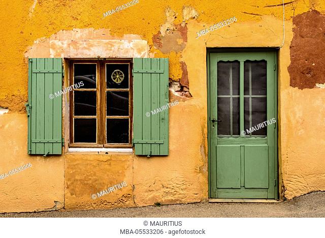 France, Provence, Vaucluse, Roussillon, old town, house facade