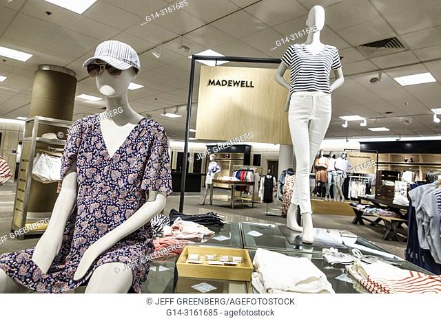 Florida, Miami, Kendall, Dadeland Mall, Nordstrom Department Store, inside, shopping, mannequins, women's clothing Madewell