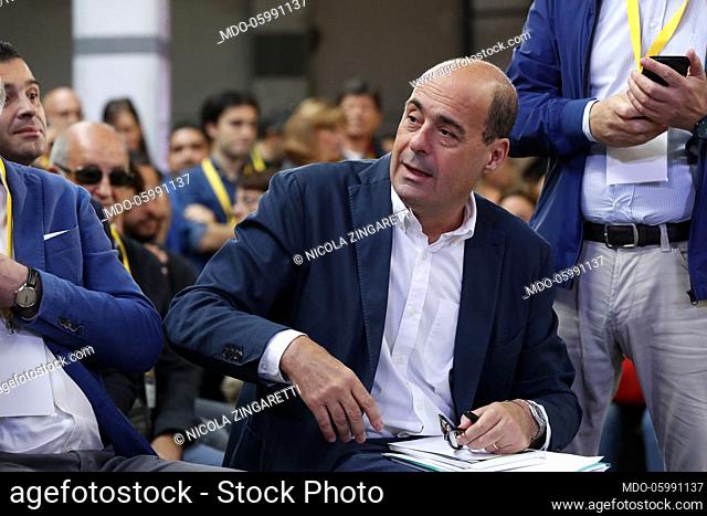 Convention at Piazza Grande' Ex Dogana of the President of the Lazio Region and candidate for the secretariat of the Democratic Party, Nicola Zingaretti