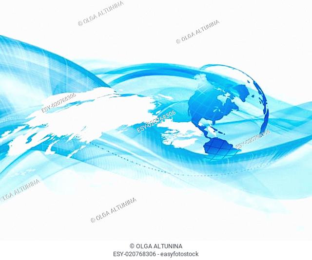 Abstract business background with globe and map (bitmap)
