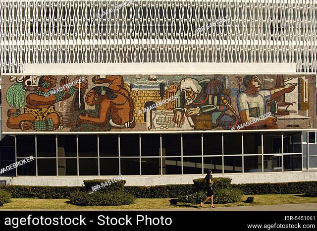 Mural on the parliament building, fresco, frescoes, Campeche, Campeche Province, Yucatan Peninsula, Mexico, Central America