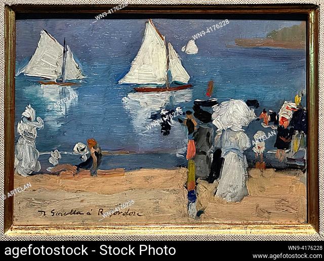 Sol y mar, San Sebastián, 1912, Joaquín Sorolla (1863-1923) is a colorful painting by Spanish artist Joaquín Sorolla. It is a painting of the beach in San...