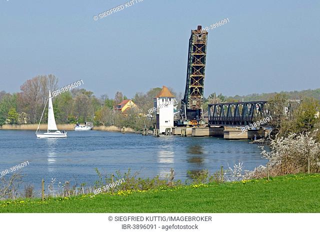 Lindaunis bascule bridge, Lindau, Schlei Fjord, Schleswig-Holstein, Germany