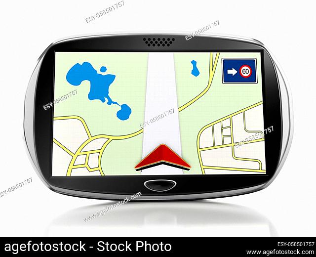 Navigation device isolated on white background