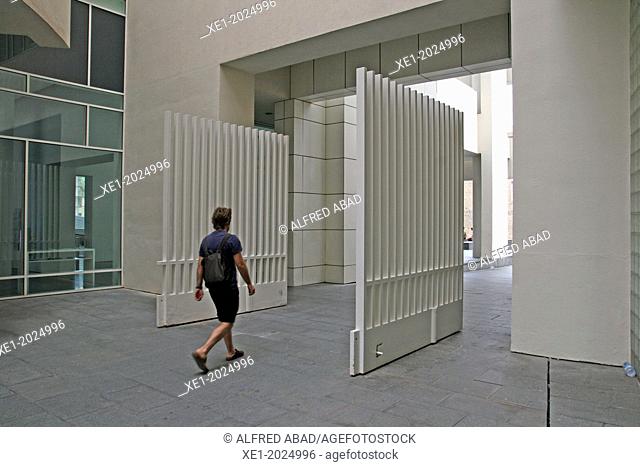 Door, Contemporary Art Museum, MACBA, 1995, arch. Richard Meier, Barcelona, Catalonia, Spain