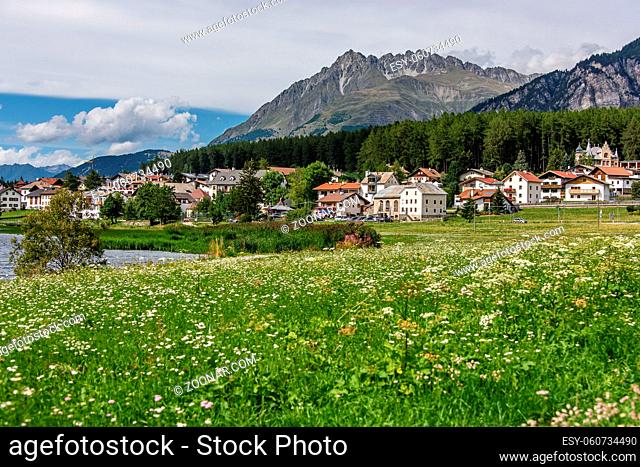 View of the village of San Valentino alla Muta, Vinschgau, South Tyrol