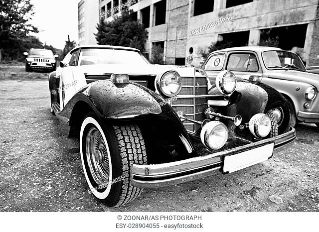 Podol, Ukraine - May 19, 2016: Phillips Berlina Coupe, old vintage neo classic car, built in Pompano Beach, Florida in the early nineteen-eighties of designer...