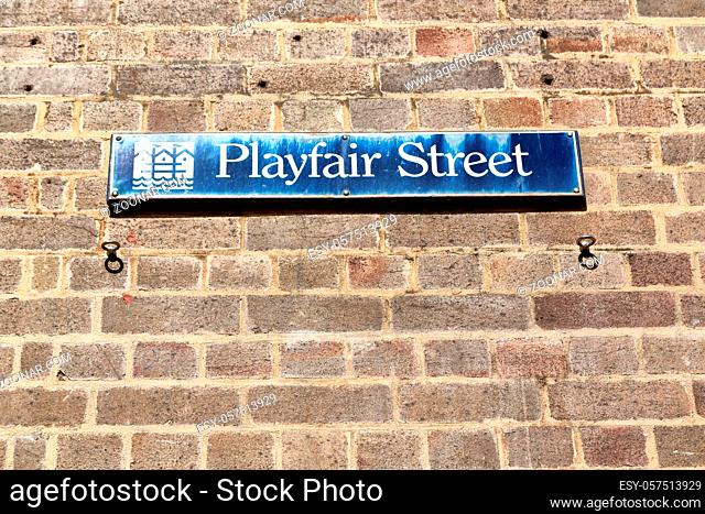 in australia  sidney the sign of playfair street in the wall