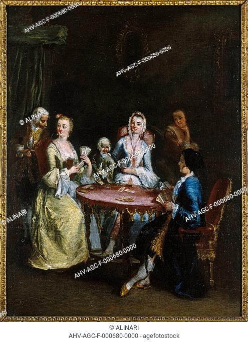 Painting by Pietro Longhi entitled 'The card game', in the Museo Correr in Venice (XVIII century), shot 1992 by Magliani, Mauro for Alinari