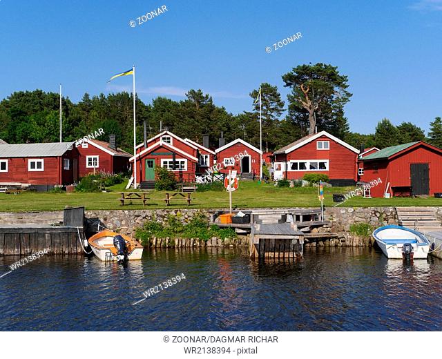 swedish village and harbor on Agö