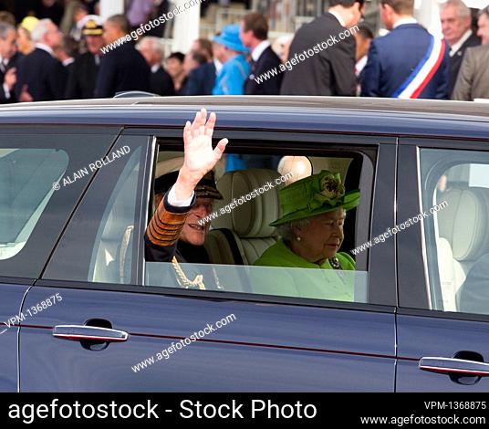 20140606 - OUISTREHAM, FRANCE: Prince Philip, Duke of Edinburgh and Britain's Queen Elizabeth II pictured during a ceremony as part of the events marking the...